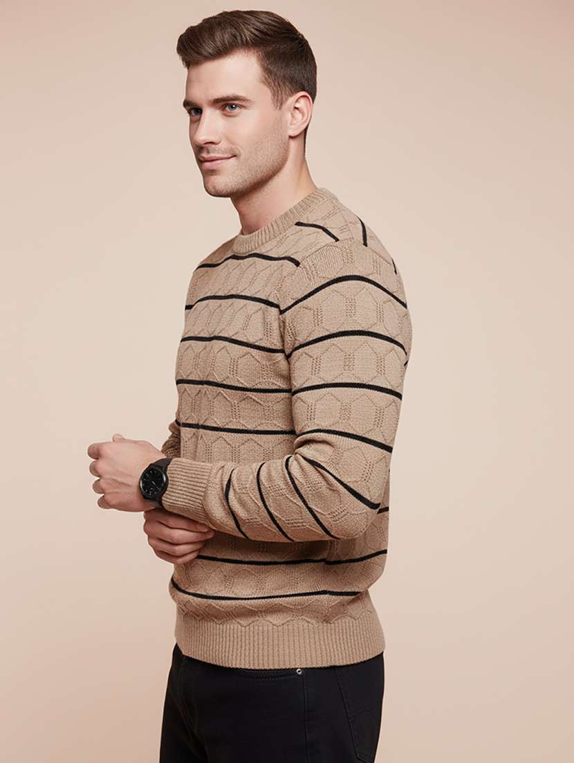 men self design long sleeve regular fit pullover  - 22279185 -  Standard Image - 1
