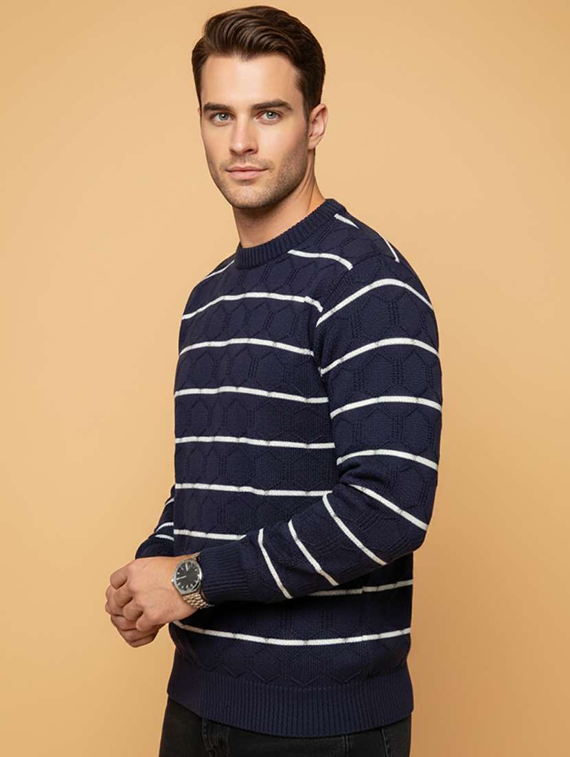 men striped long sleeve regular fit pullover  - 22279187 -  Standard Image - 1