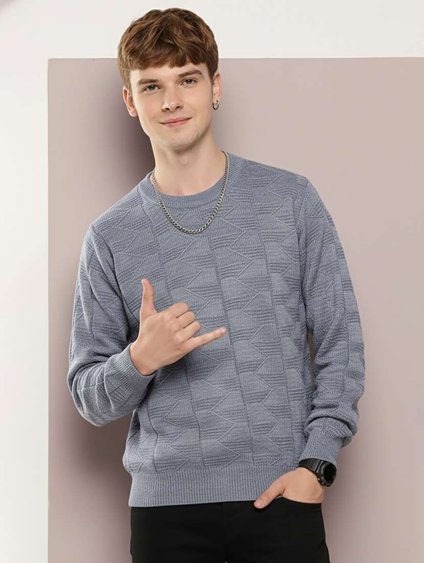 men self design long sleeve regular fit pullover  - 22279189 -  Standard Image - 1