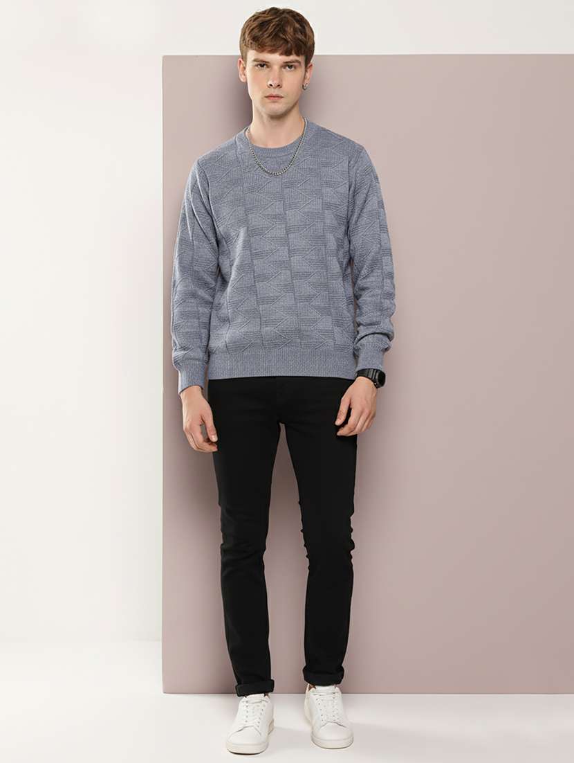 men self design long sleeve regular fit pullover  - 22279189 -  Standard Image - 4