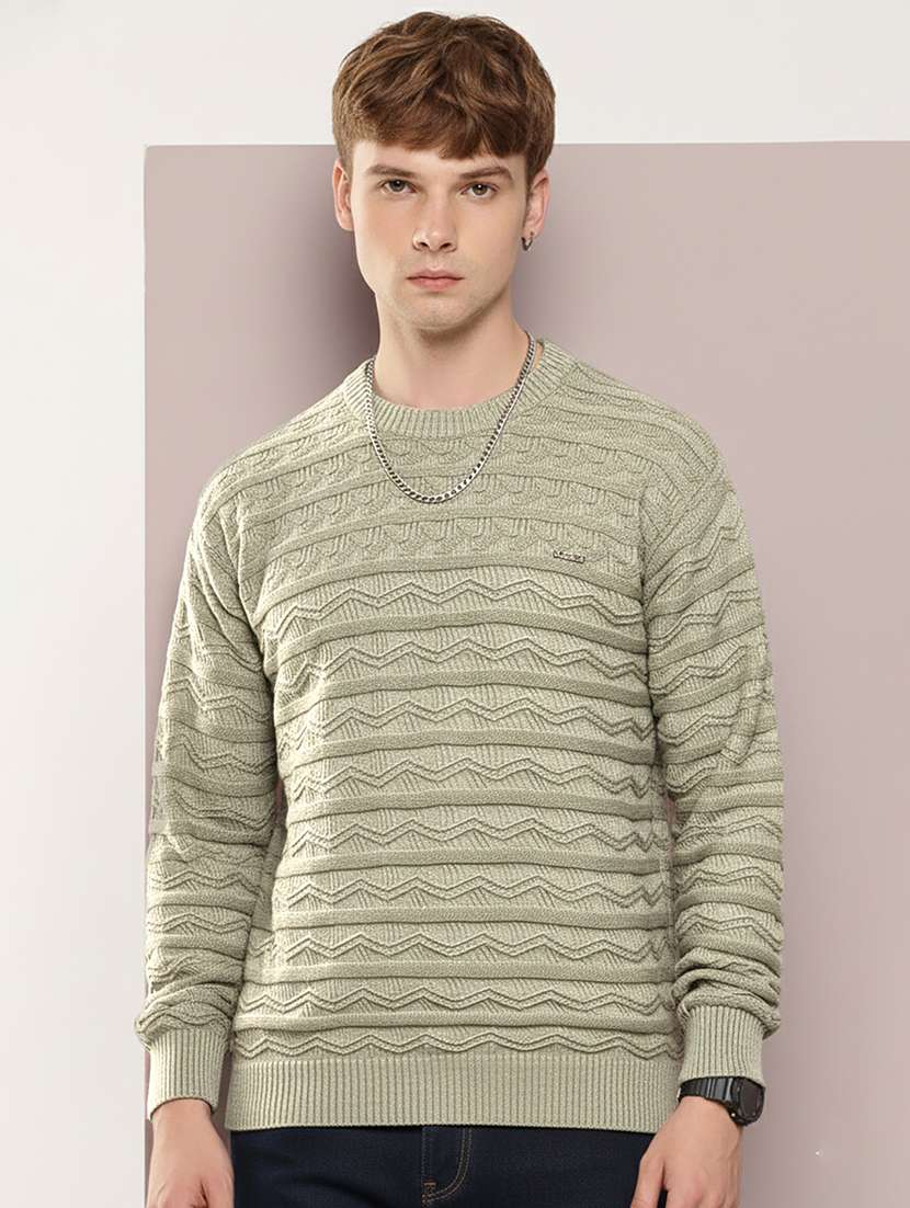 men self design long sleeve regular fit pullover  - 22279192 -  Standard Image - 1