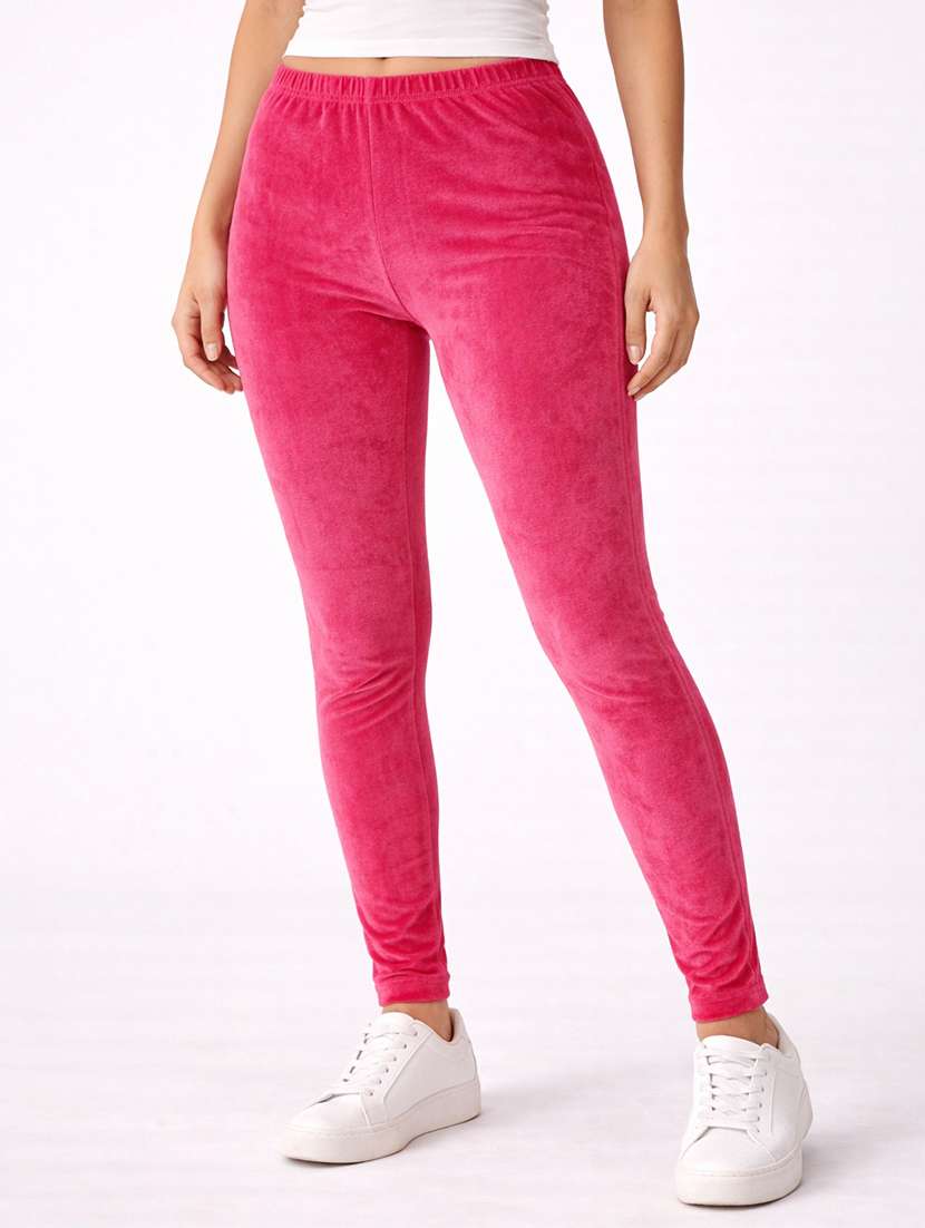 women solid mid rise legging