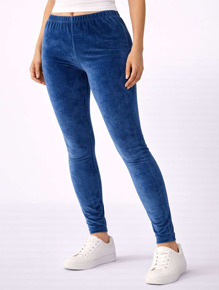 women solid mid rise legging