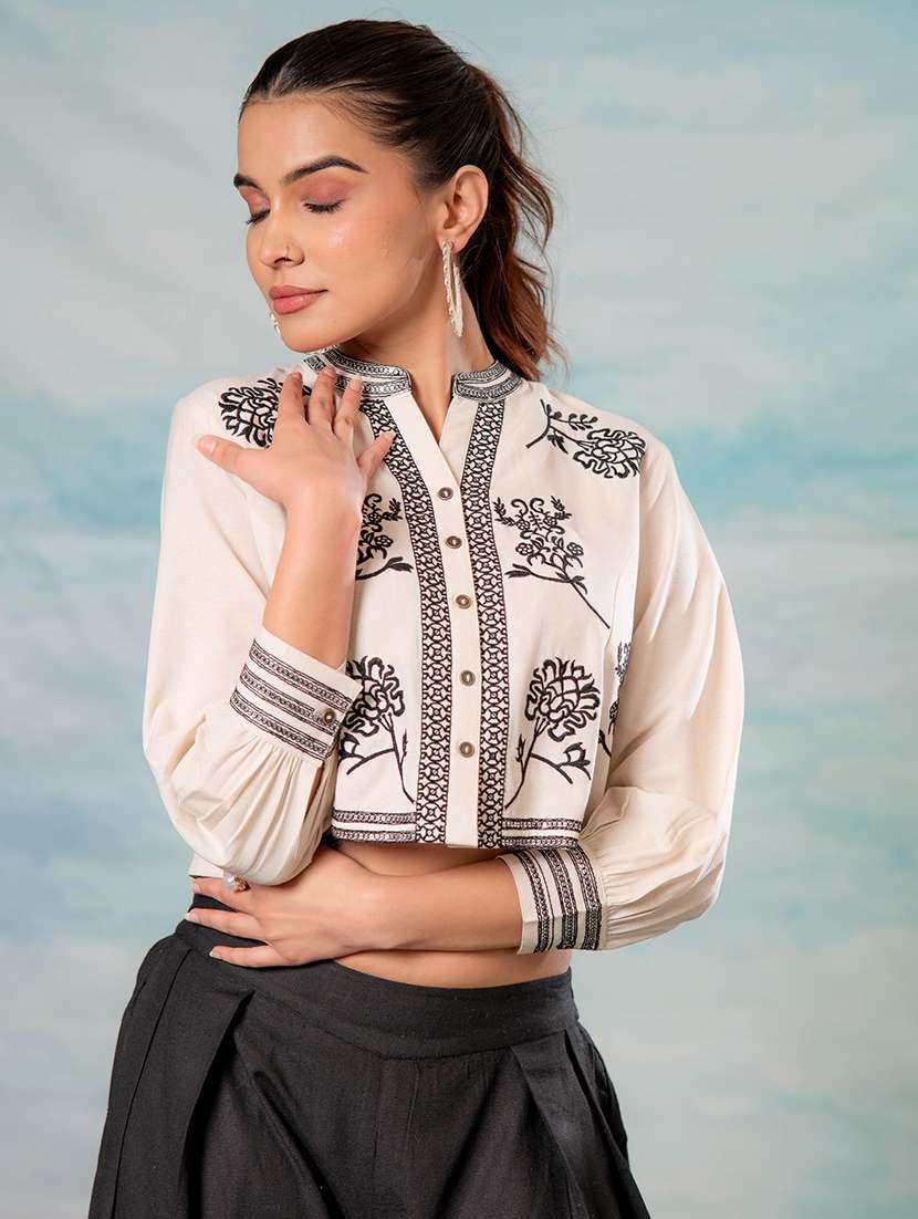 women floral three quarter sleeve kurta pant set