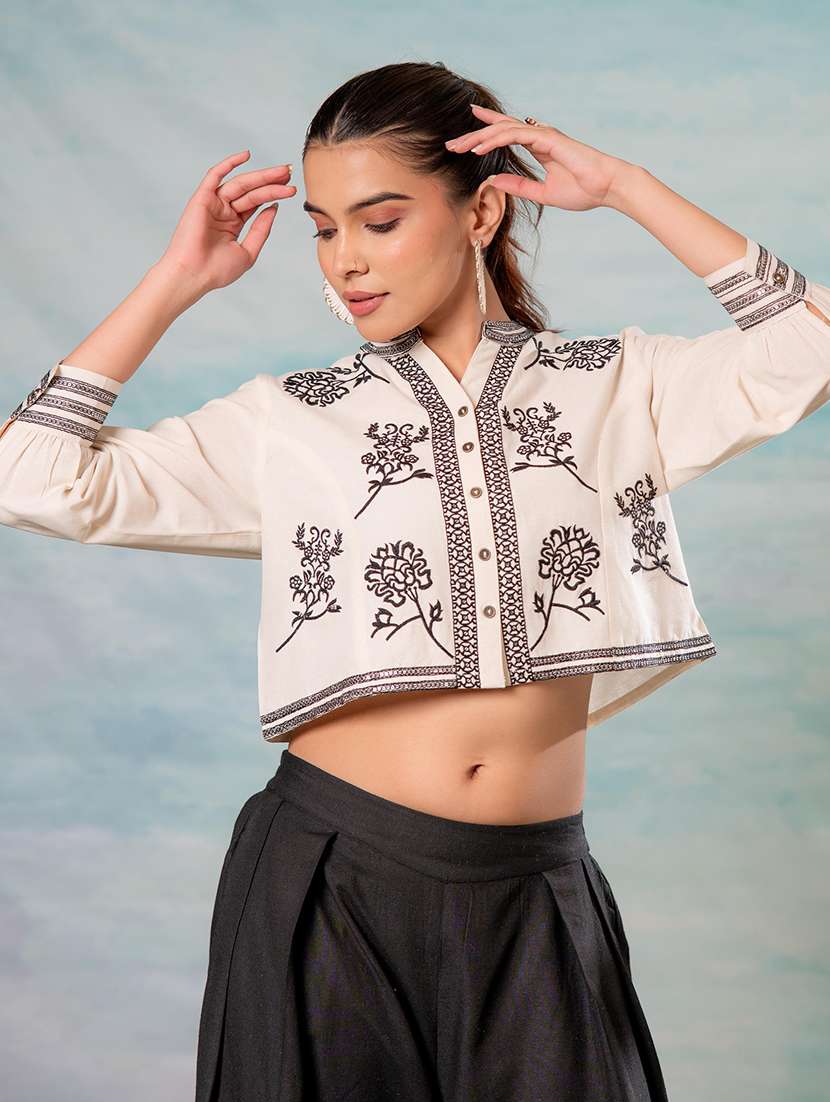 women floral three quarter sleeve kurta pant set - 22279293 -  Standard Image - 1