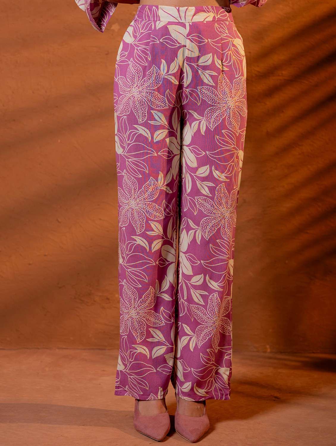 women floral long sleeve shirt & trouser co-ord set - 22279304 -  Standard Image - 4