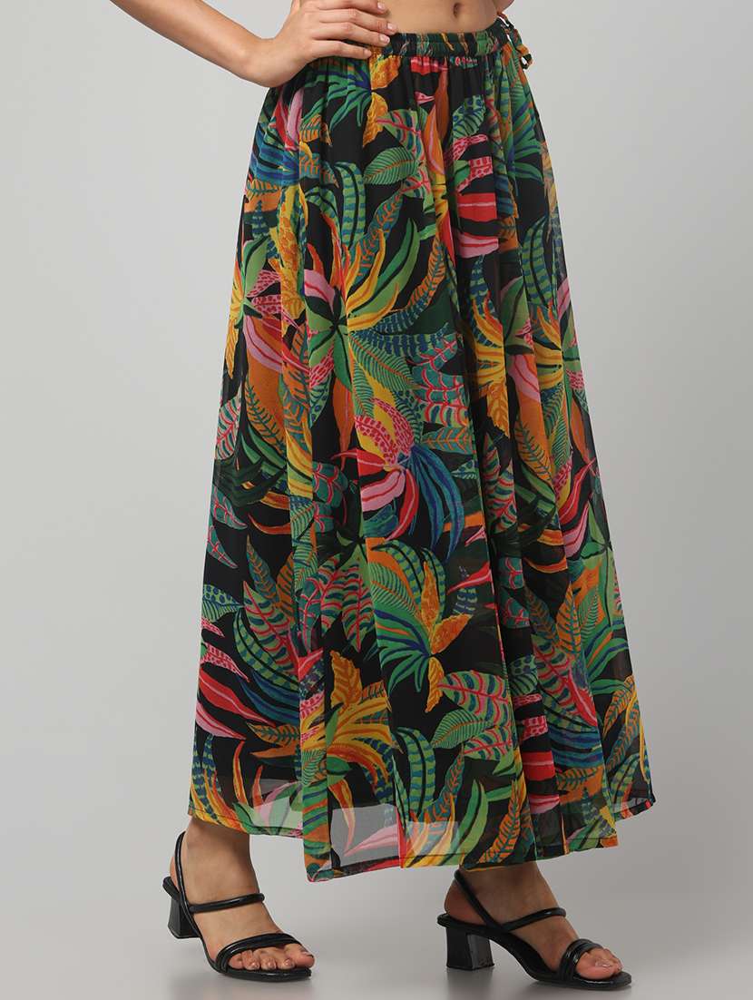 women printed mid rise flared skirt - 22279309 -  Standard Image - 1