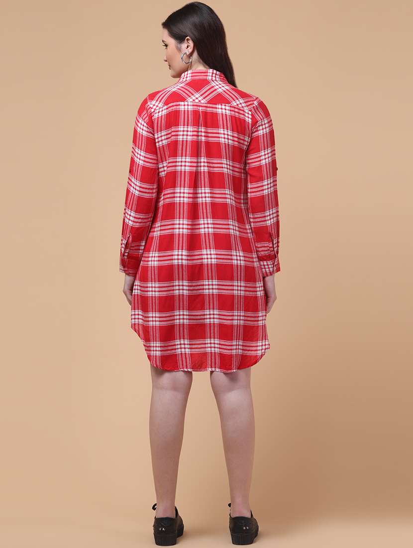 women checkered long sleeve shirt dress - 22279310 -  Standard Image - 4