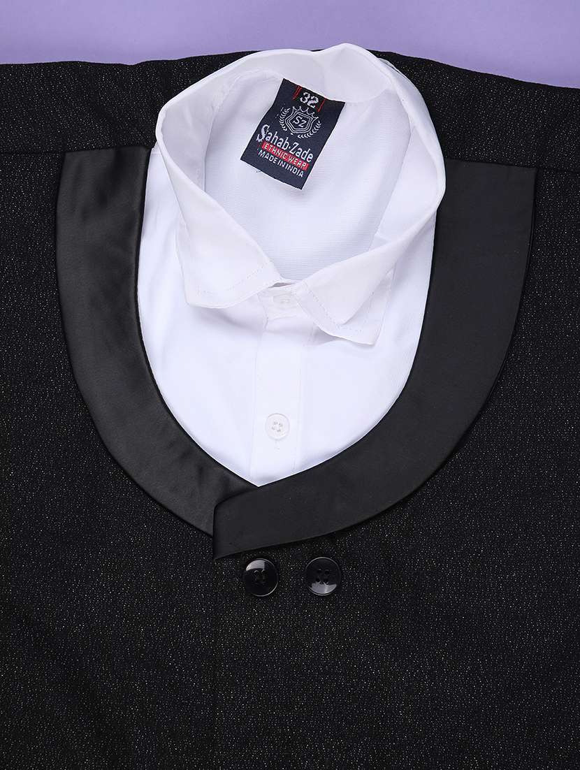 black cotton suit set jackets & coat - 22279713 -  Standard Image - 1