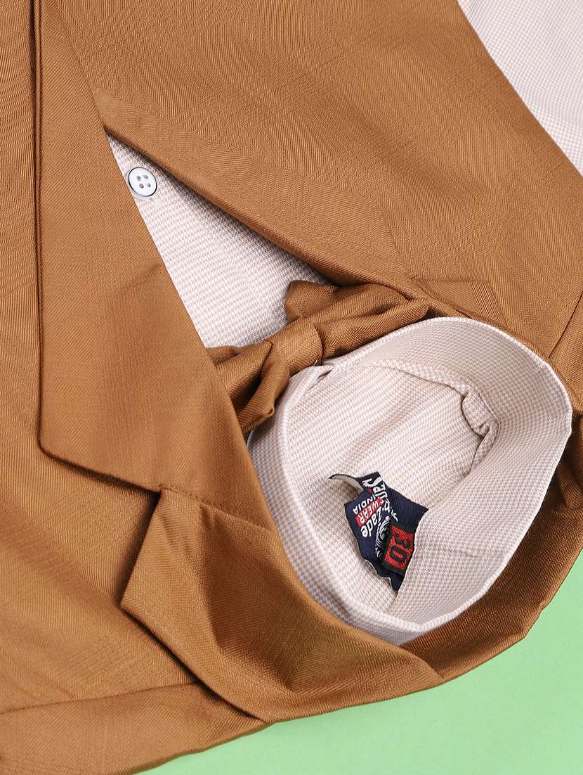 boys solid collared shirt and trouser suit set - 22279715 -  Standard Image - 4