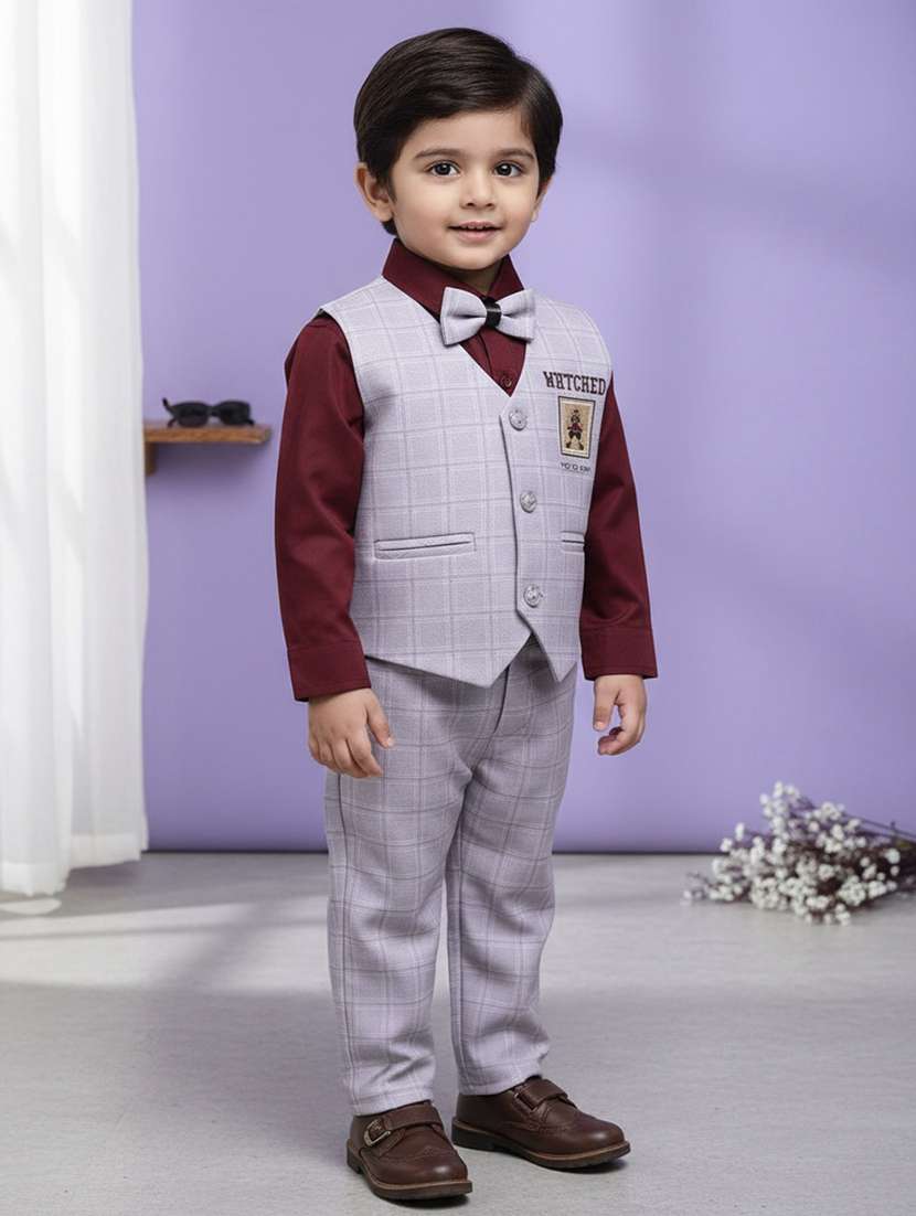 maroon cotton suit set jackets & coat - 22279716 -  Standard Image - 1