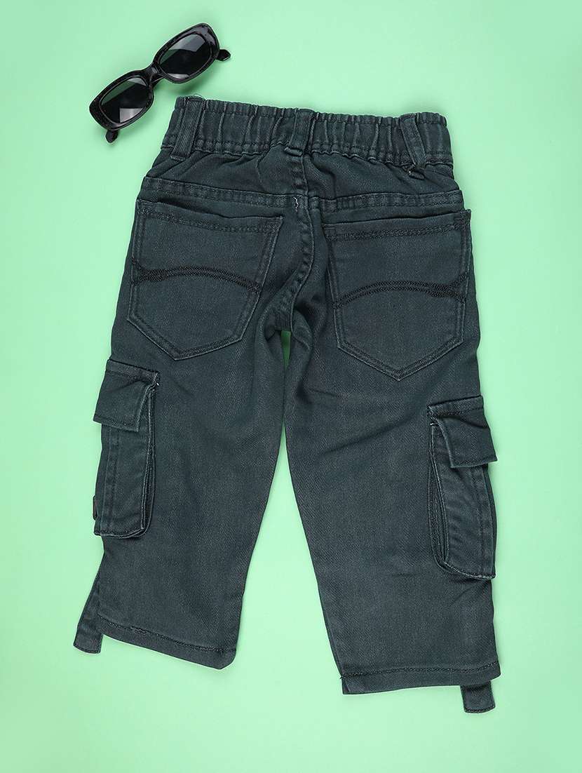 boys solid mid rise regular fit cargo - 22279902 -  Standard Image - 1