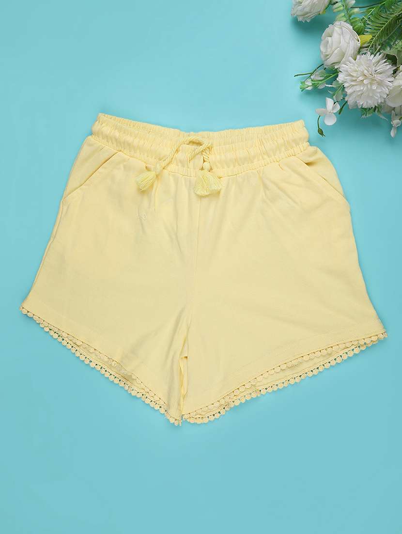 yellow cotton shorts & three fourth - 22279926 -  Standard Image - 1