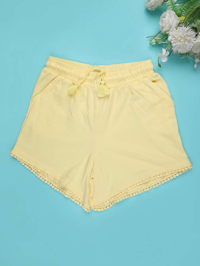 girls solid mid rise shorts  - 22279926 -  Standard Image - 1