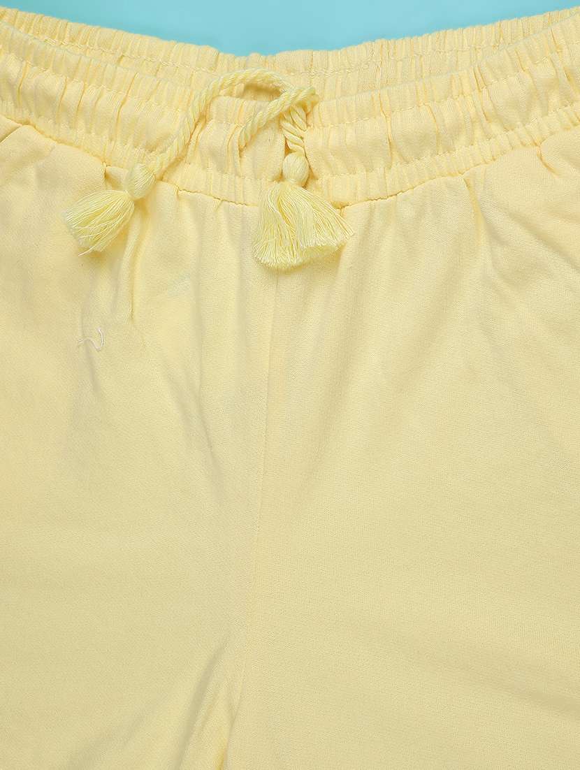 yellow cotton shorts & three fourth - 22279926 -  Standard Image - 4