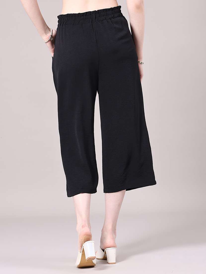 women solid mid rise culottes  - 22279947 -  Standard Image - 4