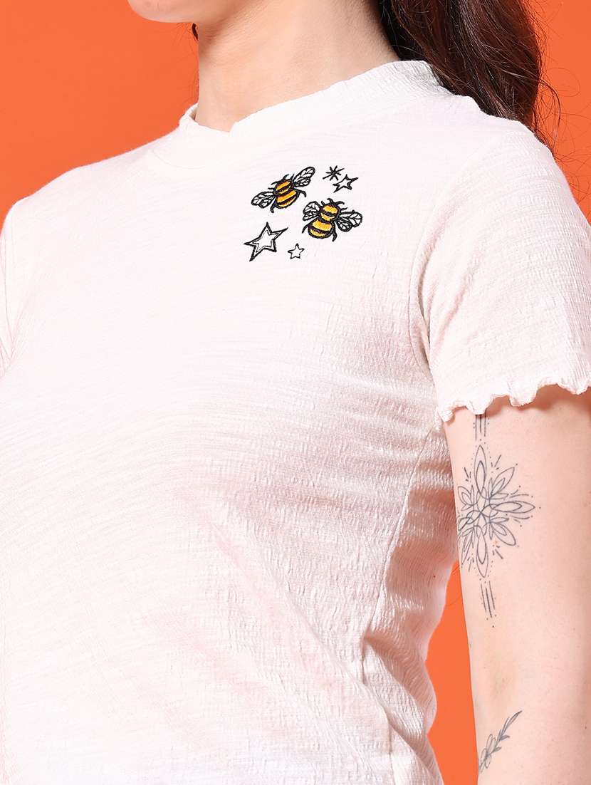 women solid short sleeve t-shirt - 22280003 -  Standard Image - 1