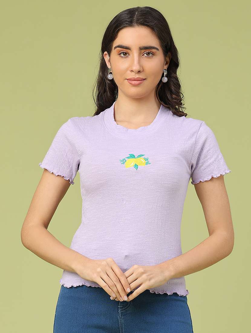 women embeoidered short sleeve t-shirt - 22280008 -  Standard Image - 1