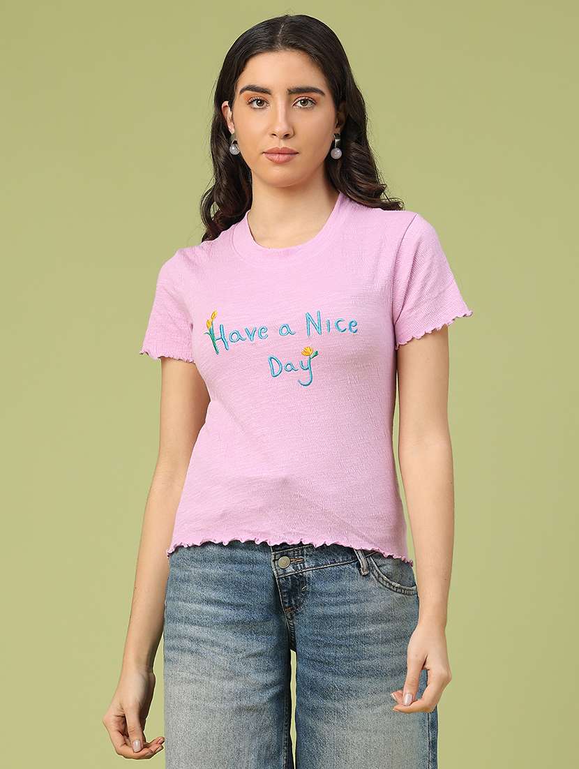 women embeoidered short sleeve t-shirt - 22280009 -  Standard Image - 1