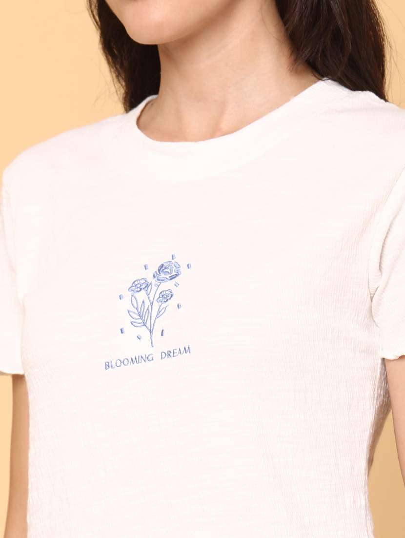 women solid short sleeve t-shirt - 22280017 -  Standard Image - 1