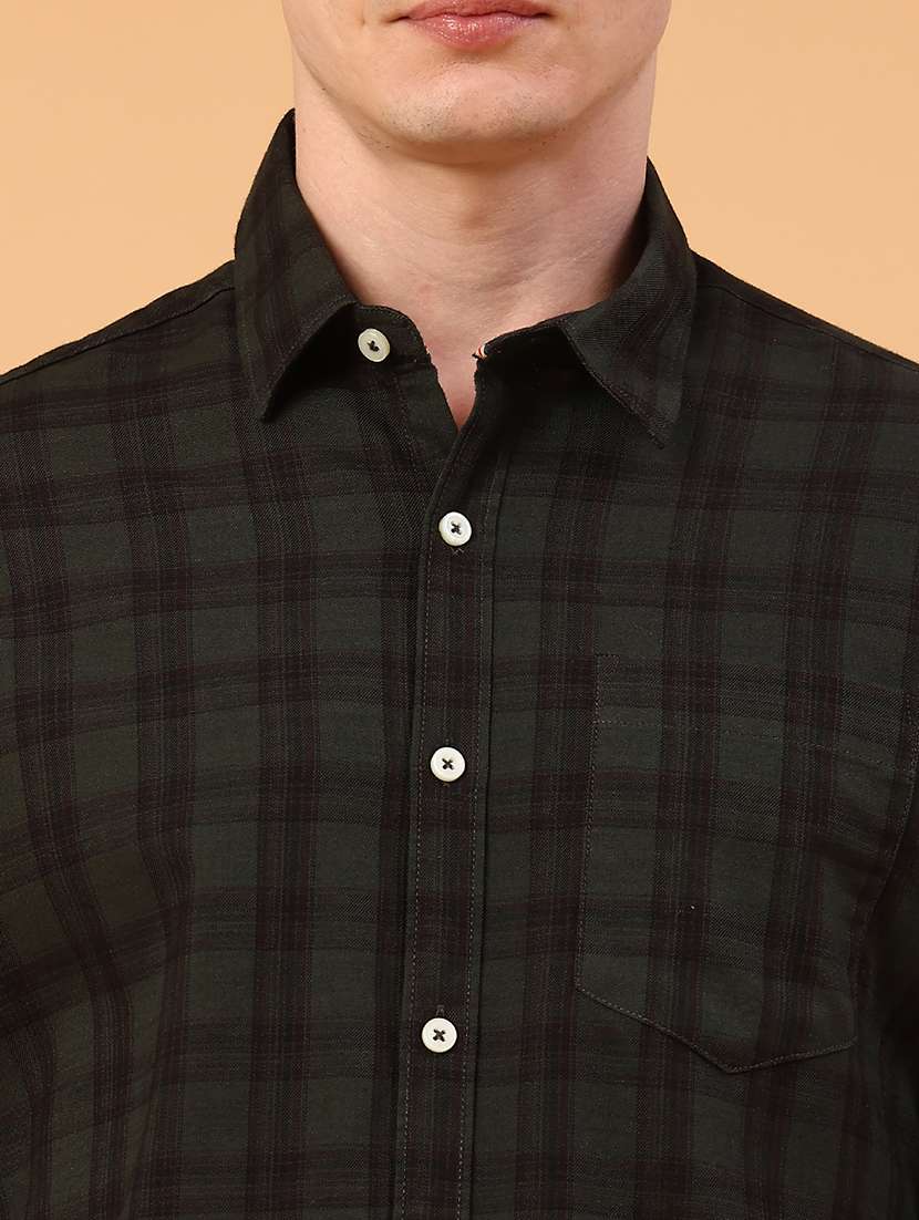 men checkered long sleeve regular fit casual shirt - 22280042 -  Standard Image - 1