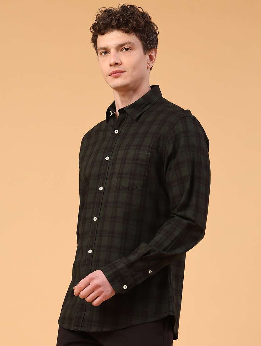 men checkered long sleeve regular fit casual shirt - 22280042 -  Standard Image - 4