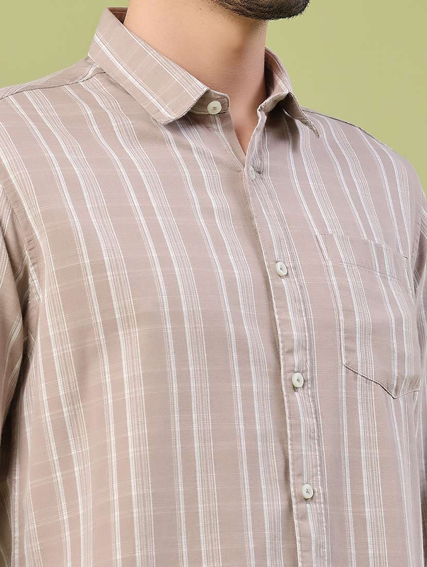 Men Striped Long Sleeve Regular Fit Casual Shirt - 22280043 -  Standard Image - 1
