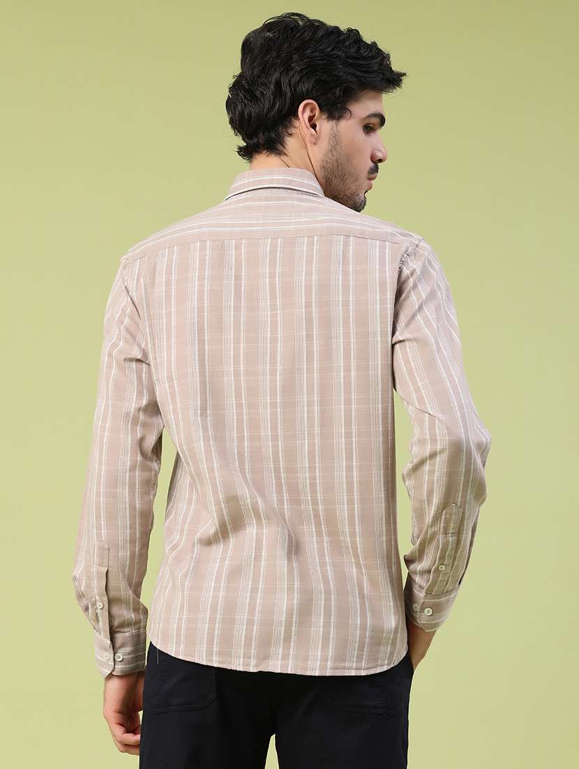 Men Striped Long Sleeve Regular Fit Casual Shirt - 22280043 -  Standard Image - 4