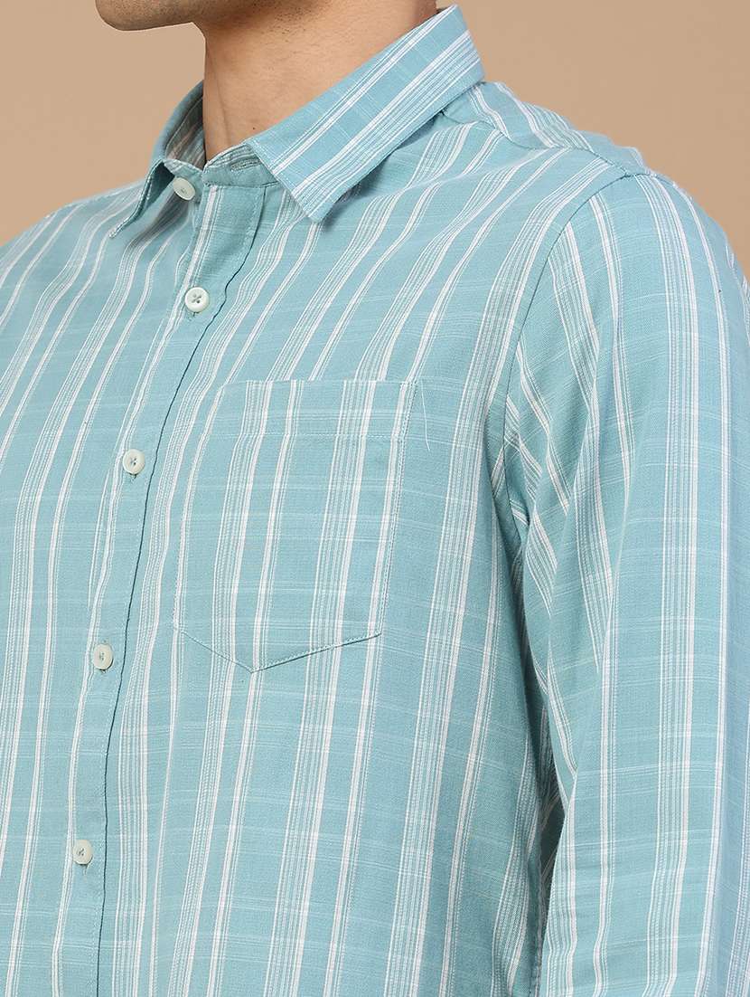 men striped long sleeve regular fit casual shirt - 22280044 -  Standard Image - 1