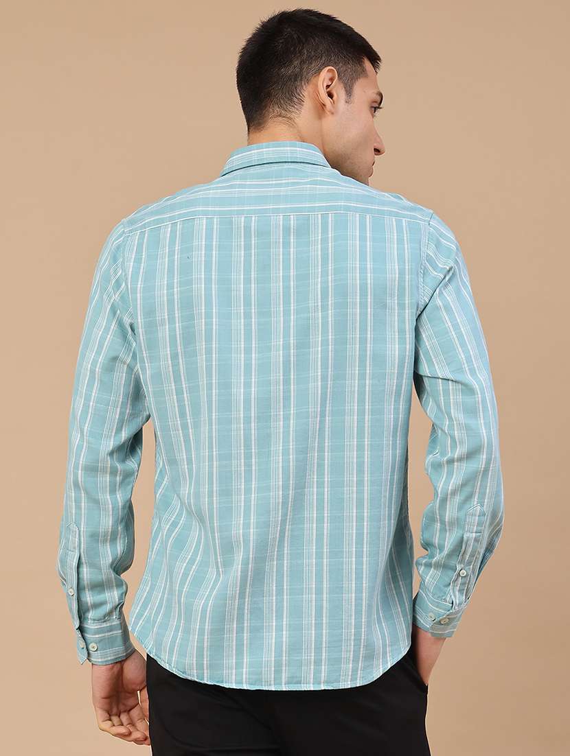 men striped long sleeve regular fit casual shirt - 22280044 -  Standard Image - 4