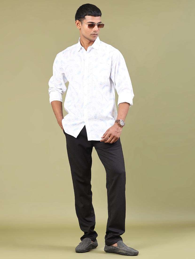 men printed long sleeve regular fit casual shirt - 22280048 -  Standard Image - 4