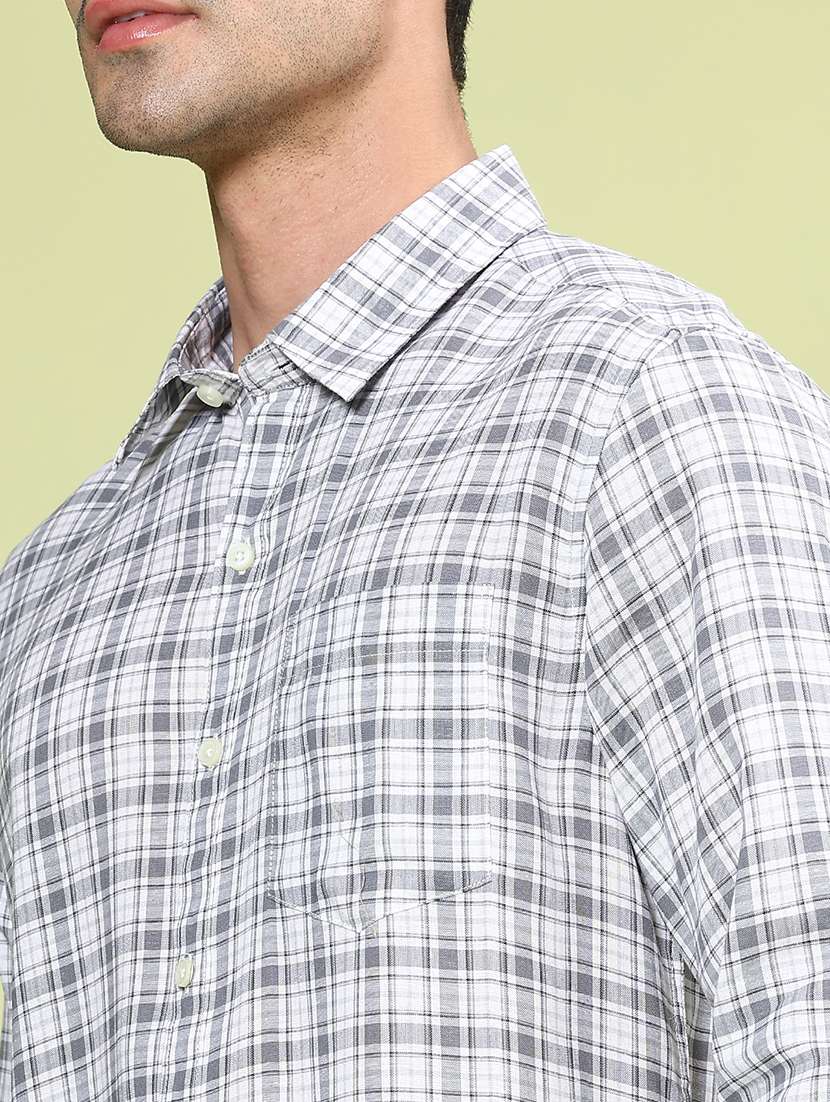 men checkered long sleeve regular fit casual shirt - 22280049 -  Standard Image - 1
