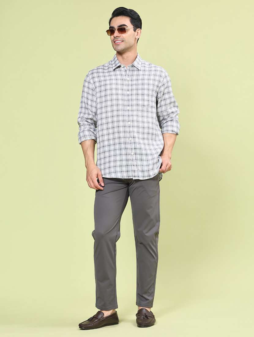 men checkered long sleeve regular fit casual shirt - 22280049 -  Standard Image - 4