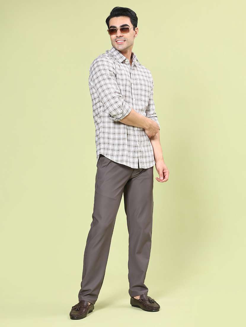 men checkered long sleeve regular fit casual shirt - 22280050 -  Standard Image - 4