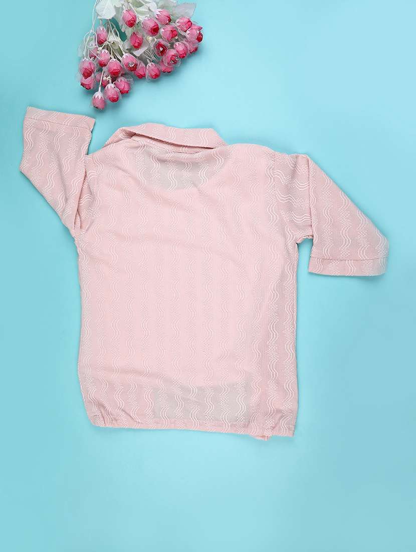 Girls Self Designed Three Quarter Sleeve Top - 22280074 -  Standard Image - 1