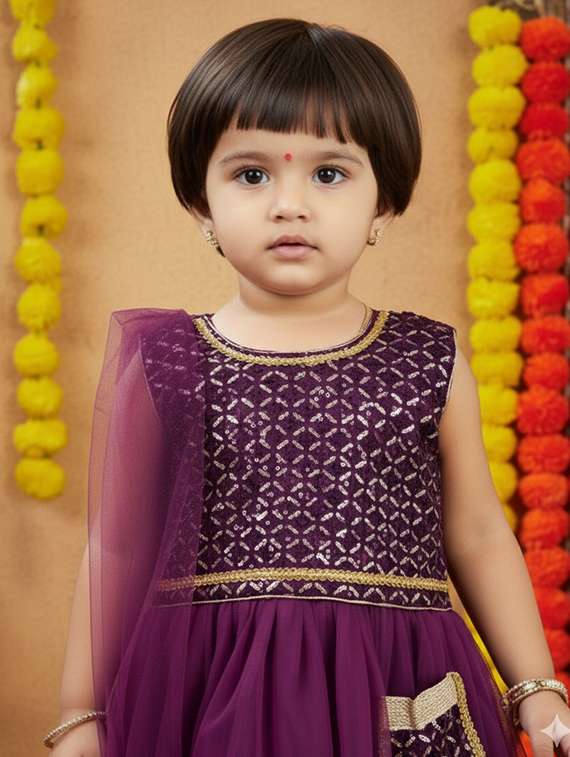 girls embroidered lehenga choli with dupatta set - 22280100 -  Standard Image - 4