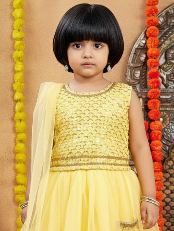 girls embroidered lehenga choli with dupatta set - 22280101 -  Standard Image - 1