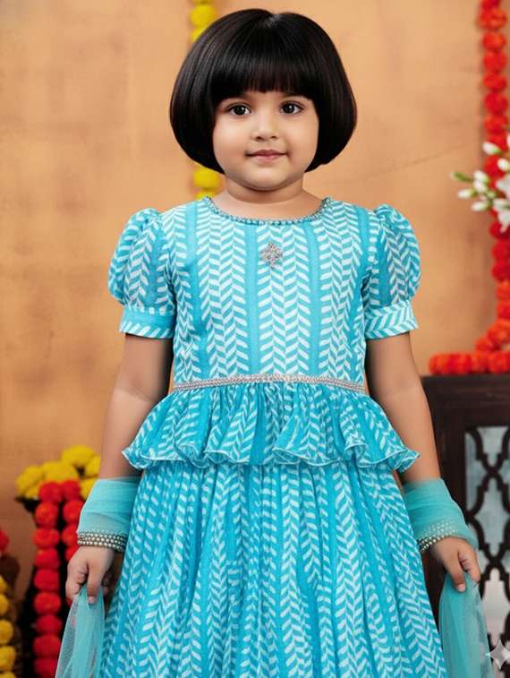 girls printed lehenga choli with dupatta set - 22280102 -  Standard Image - 4