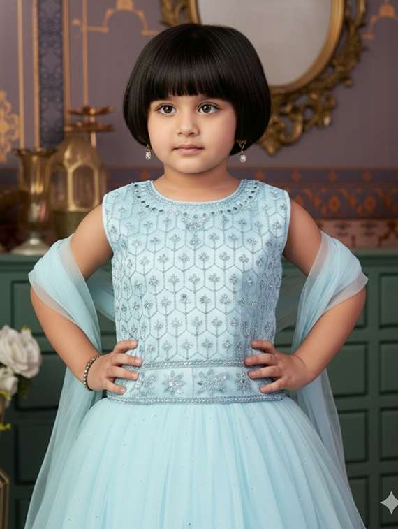 girls embroidered lehenga choli with dupatta set - 22280109 -  Standard Image - 1