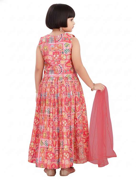 girls printed lehenga choli with dupatta set - 22280124 -  Standard Image - 4
