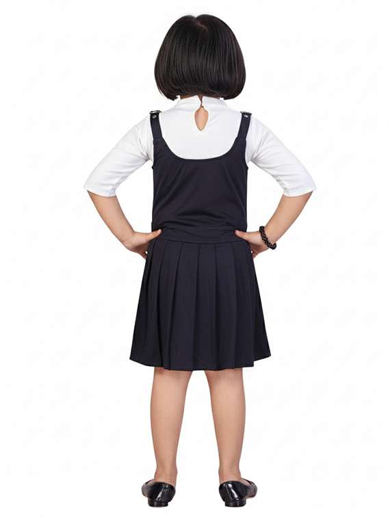 girls solid round neck flared dress - 22280137 -  Standard Image - 4