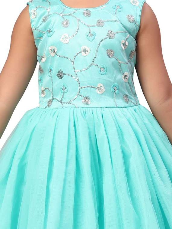 girls embroidered round neck flared dress - 22280138 -  Standard Image - 4