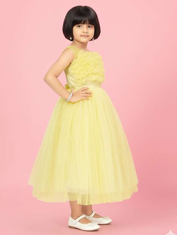 kids solid round neck dress - 22280160 -  Standard Image - 1