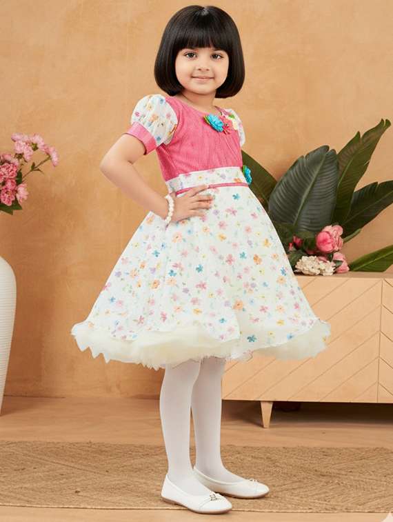 kids floral round neck dress - 22280179 -  Standard Image - 1