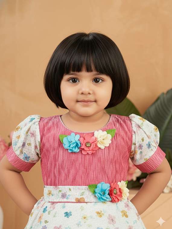 kids floral round neck dress - 22280179 -  Standard Image - 4