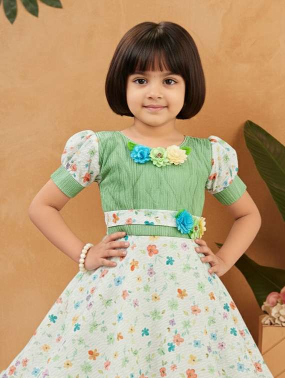 kids floral round neck dress - 22280180 -  Standard Image - 1