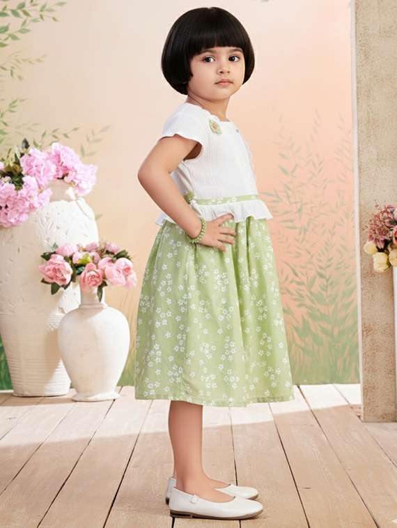 kids floral square neck dress - 22280186 -  Standard Image - 1