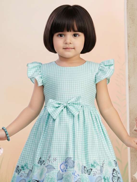 girls printed short sleeve fit & flare dress - 22280197 -  Standard Image - 4