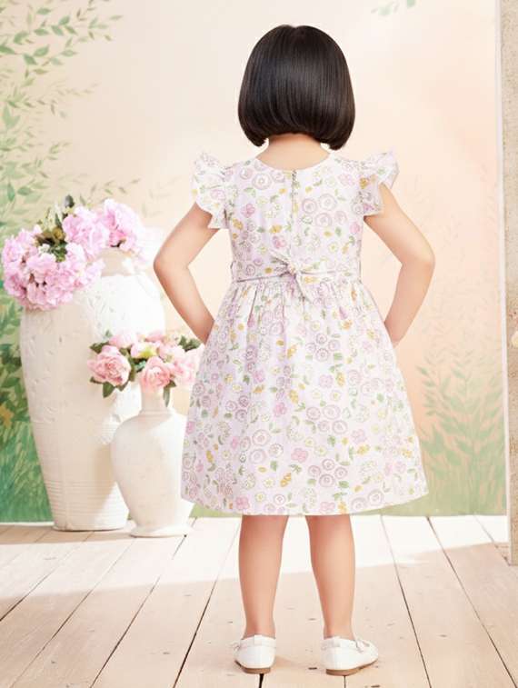 girls printed short sleeve fit & flare dress - 22280201 -  Standard Image - 4