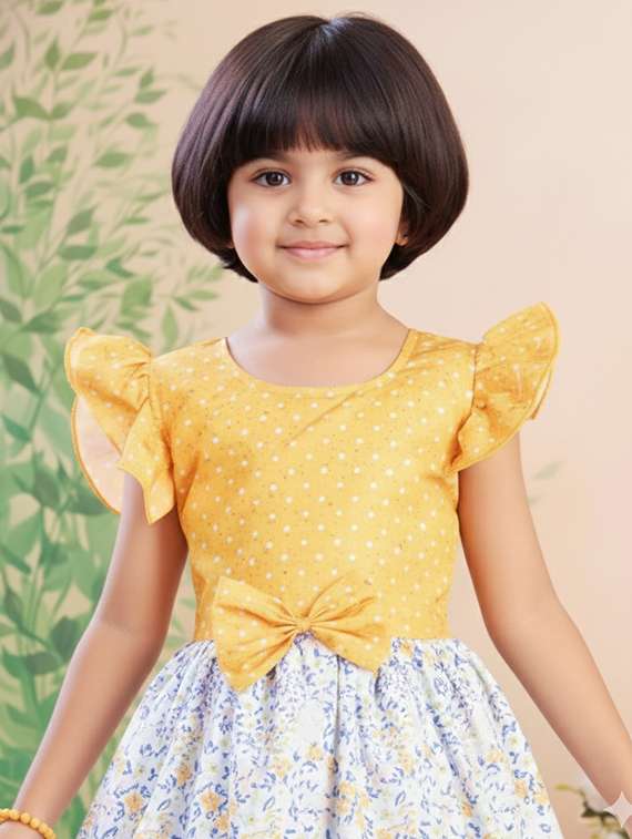 kids printed round neck dress - 22280203 -  Standard Image - 1